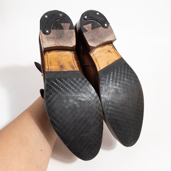 The Office Of Angela Scott Mr. Colin Double Monkstrap Loafers SZ US 8 Leather - Picture 13 of 16
